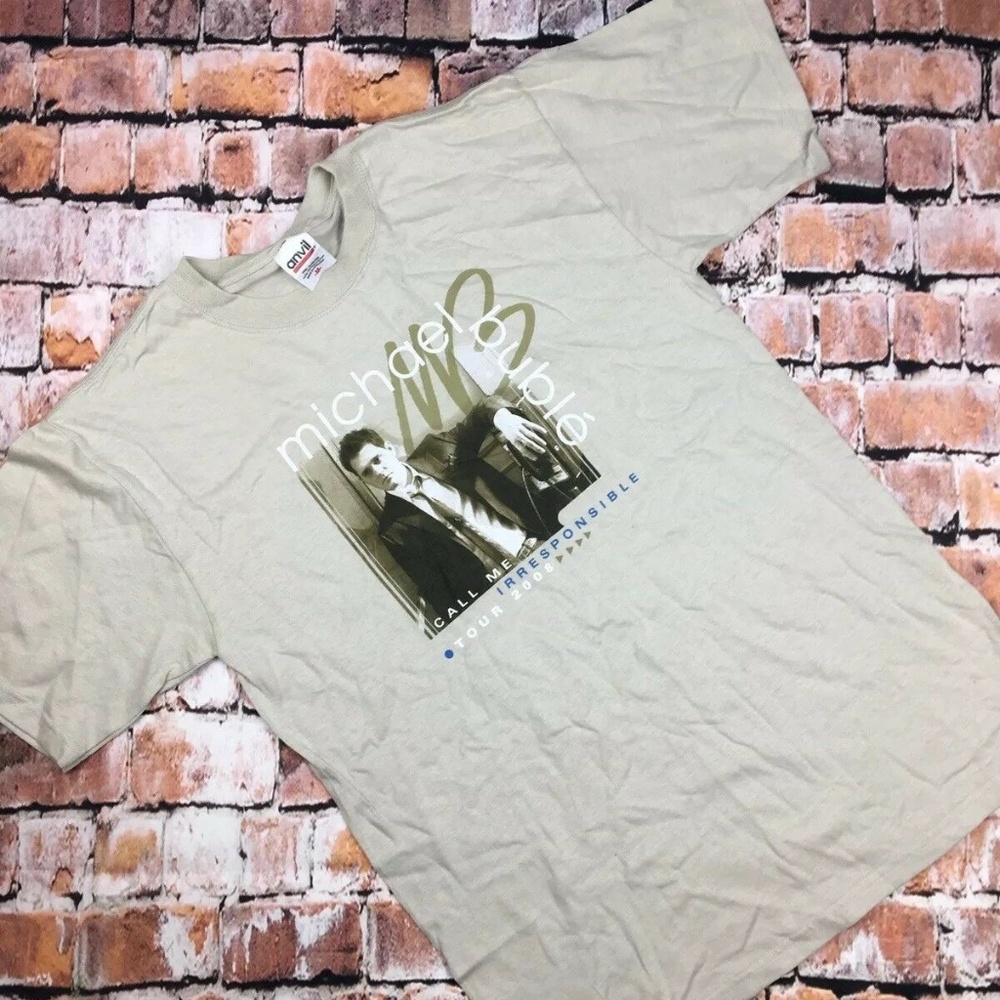 Anvil Men's Michael Buble Adult T-Shirt Beige M